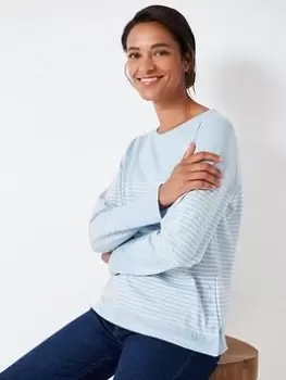 Image of Crew Clothing Cassandra Side Button Breton - Blue Size 8, Women