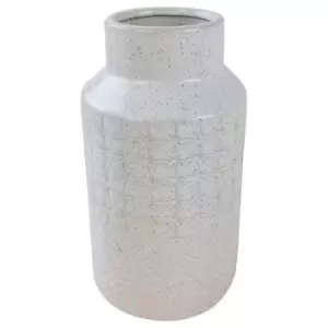 Image of White Star Textured Stoneware Vase 30cm