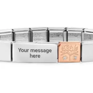 Image of Nomination GLAM Rose Gold CZ Tree of Life Charm Engravable Bracelet