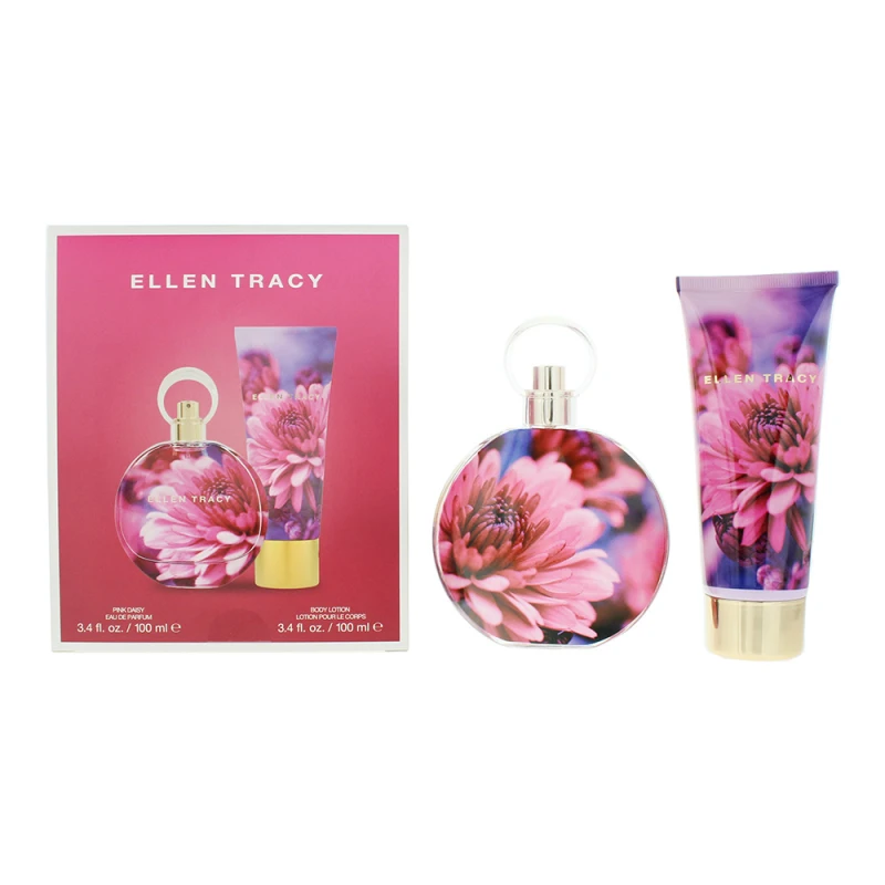 Image of Ellen Tracy Dream Florals Pink Daisy Photobox 2 Piece Gift Set: Eau de Parfum 100ml - Body Lotion 100ml