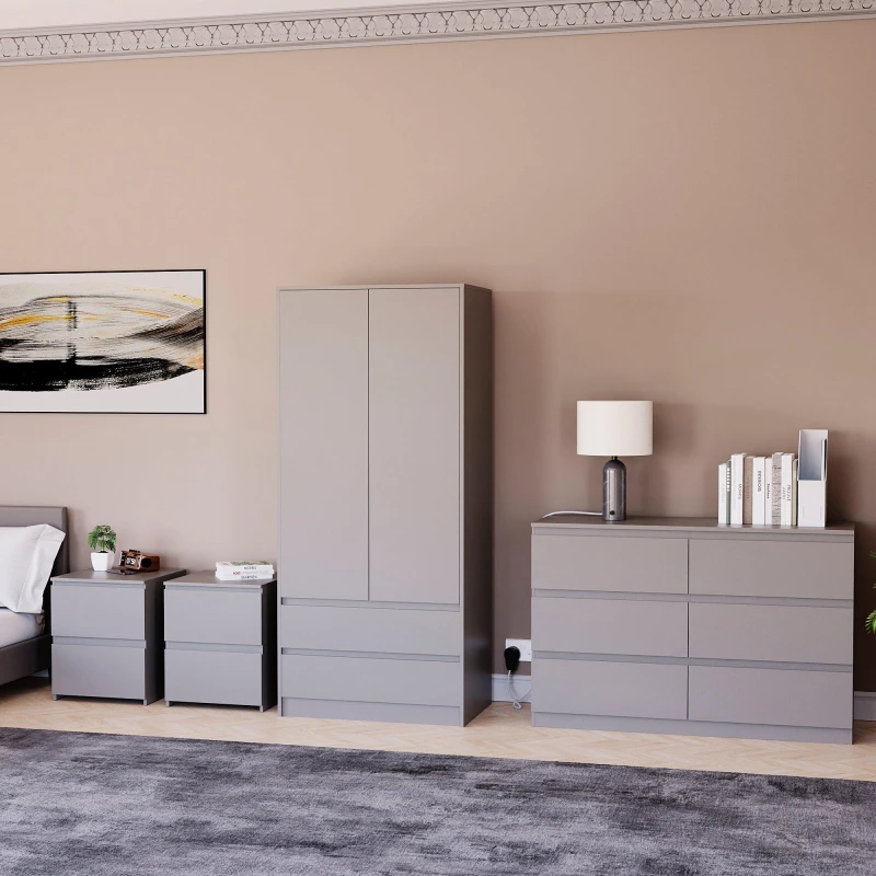 Image of Lassic Vida Designs 4 Piece Denver Bedroom Set 4 Grey unisex One Size