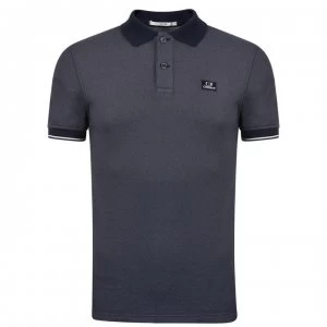 Image of CP COMPANY Logo Polo Shirt - Navy 888
