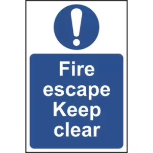 Image of Fire Escape Keep Clear Sign - SAV (400 x 600mm)