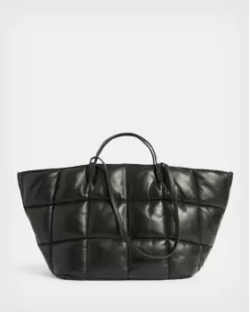 Image of AllSaints Nadaline Leather Quilted Tote Bag