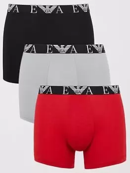 Image of Emporio Armani Bodywear Mens Bold Monogram 3 Pack Boxer Shorts - Multi , Multi Size M Men