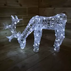 Image of 53cm 100 LED Christmas Reindeer Flash Effect Acrylic Outdoor Figure in Cool White