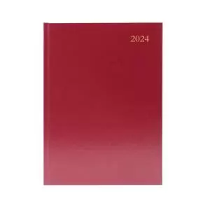 Image of Desk Diary 2 DPP A5 Burgndy 2024 KFA52BG24 KFA52BG24