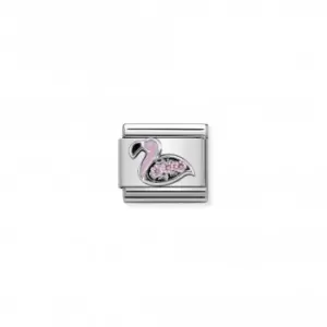 Image of Nomination Composable Zirconia Silver Flamingo Pink Zirconia Link 330304/31