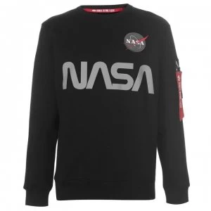 Image of Alpha Industries NASA Reflective Crew Sweatshirt - Black