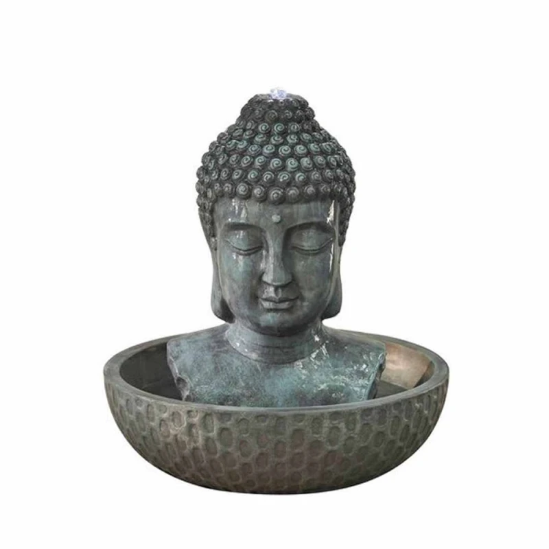 Image of Altico Garden Products Ltd Zen Buddha Outdoor Water Feature - L70 x W70 x H76cm in Grey Grey Unisex