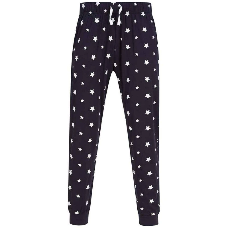 Image of SF Mens Stars Cuffed Lounge Pants in Navy Size: XS Navy Male XS