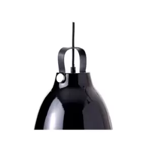 Image of Copenhagen Dome Pendant Ceiling Light Glossy Black 26.5cm
