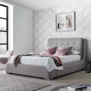 Image of Soho Grey Fabric 4 Drawer Storage Bed Kingsize
