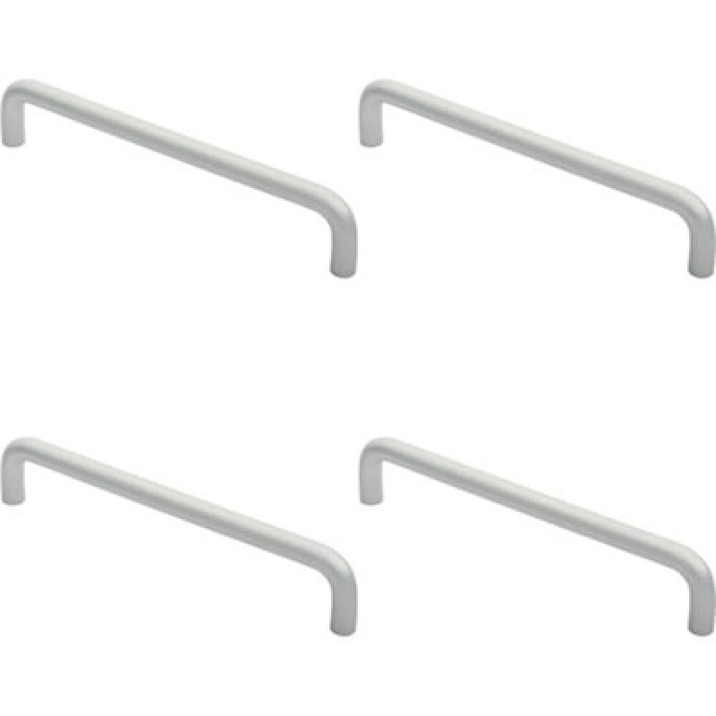 Image of Loops 4x Rounded D Shaped Bar Handle 300 x 19mm Diameter Satin Anodised Aluminium Multi