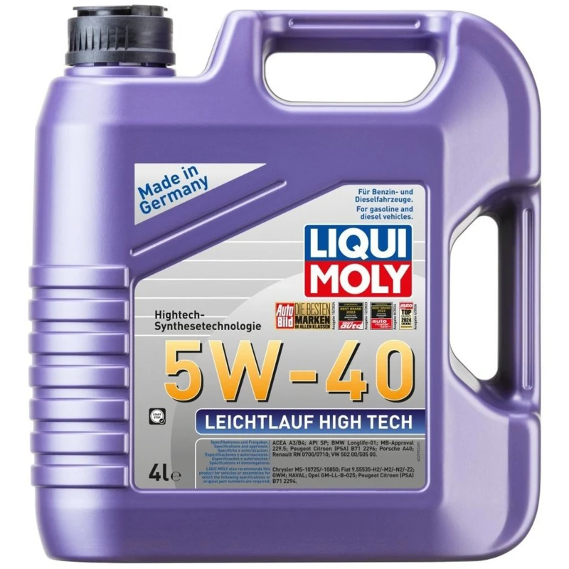 Image of LIQUI MOLY 2595 Engine oil Leichtlauf High Tech 5W-40 Capacity: 4l Engine Oil (1862)
