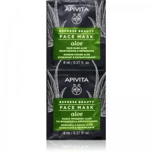 Image of Apivita Express Beauty Aloe Hydrating Face Mask With Aloe Vera 2 x 8ml