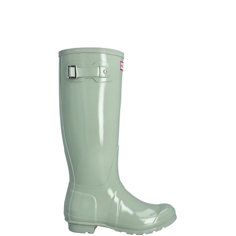Image of Hunter Original Tall Gloss Wellingtons Pale Green