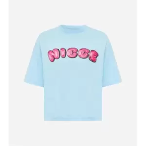 Image of Nicce Caddel Crop T Shirt - Blue
