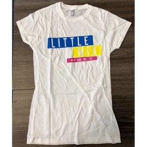 Image of Little Mix - Logo Blue/Yellow/Pink Womens Medium T-Shirt - White