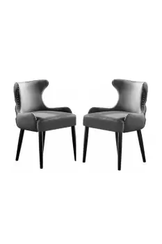 Image of Oxford' LUX Velvet Dining Chairs Set of 2