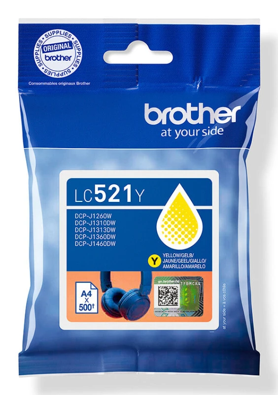 Image of Brother LC521Y Yellow Ink Cartridge (Original)
