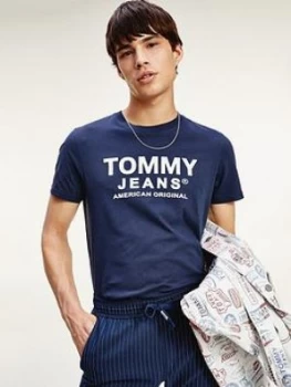 Image of Tommy Jeans Front Logo T-Shirt - Navy