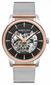 Image of Kenneth Cole Automatic Black Dial Stainless Steel Mesh Watch