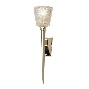 Image of 1 Light Wall Light Polished Gold Glass Shade, G9