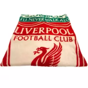Image of Liverpool FC Fleece YNWA Blanket (One Size) (Red/Green/White)