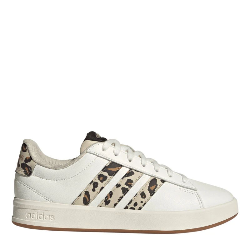 Image of adidas Womens Grand Court Sneakers White/Leopard female 8 (42)