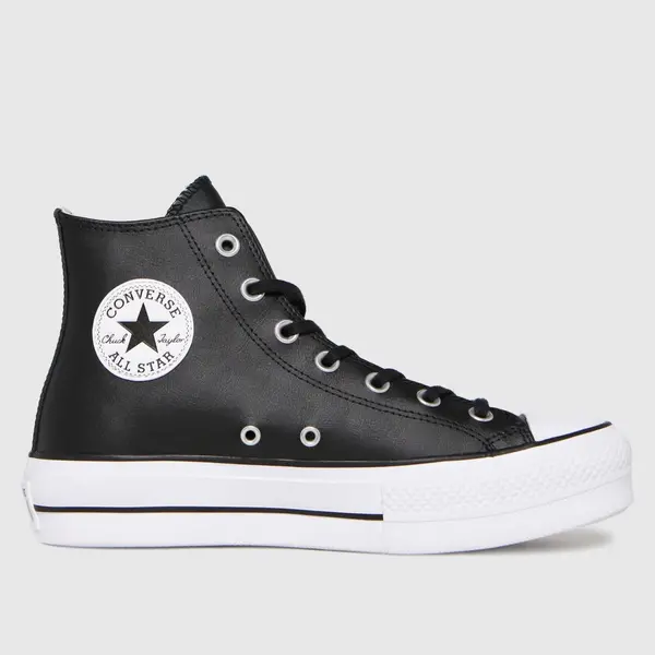 Image of Converse lift hi leather trainers in Black UK 6 (EU 39)