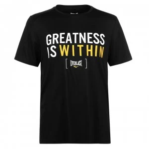 Image of Everlast Poly T Shirt Mens - Black Slogan
