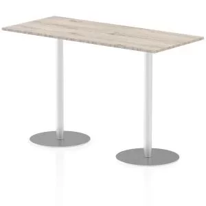 Image of Italia Poseur Table Rectangle 1800800 Top 1145 High Grey Oak