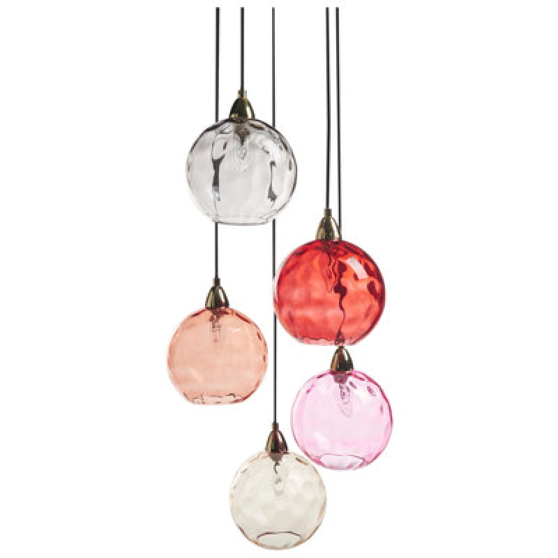 Image of Beliani Pendant Lamp Pabellon Glass Red
