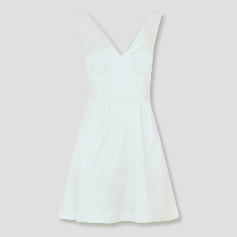 Image of French Connection Womens Carey Bow Tailored Mini Dress Summer White female 8 (XS)