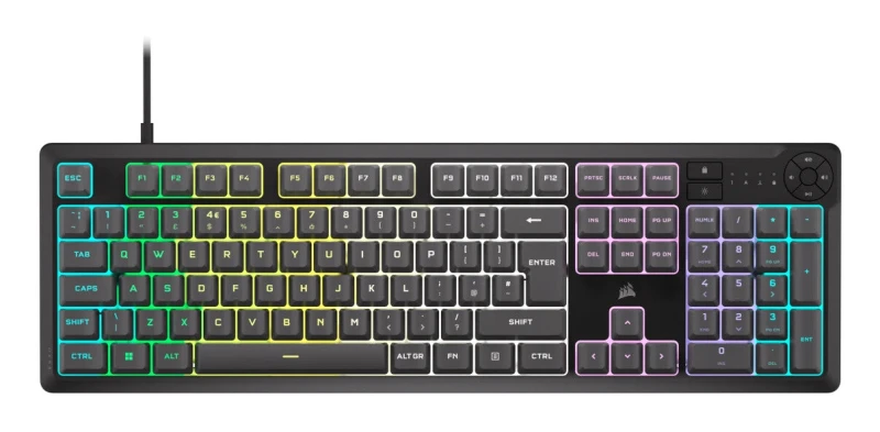 Image of Corsair K55 Core Steel Wired Gaming Keyboard - Grey
