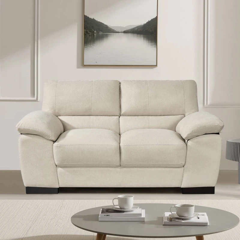 Image of Artemis Home Mellette 2 Seat Fabric Sofa in Ecru Size: 2 Seater Ecru Unisex 2 Seater