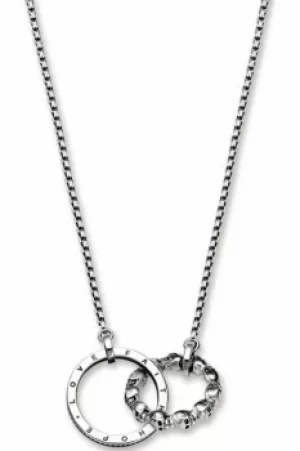 Image of Ladies Thomas Sabo Sterling Silver Rebel At Heart Skull Love Hope Faith Necklace KE1499-637-12-L60V
