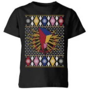 Image of Power Rangers Kids Christmas T-Shirt - Black - 5-6 Years
