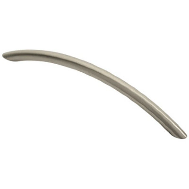 Image of Loops Curved Bow Cabinet Pull Handle 190 x 10mm 160mm Fixing Centres Satin Nickel Metallics unisex