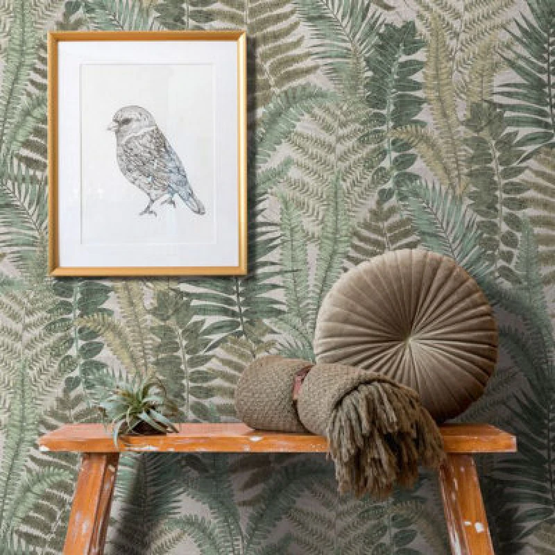 Image of As Creation Famous Garden Fern Leaf Botanical Themed Beige/brown/cream/green Wallpaper