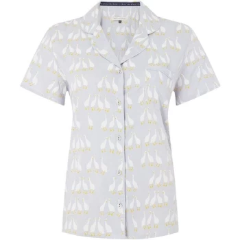 Image of Maison De Nimes Gaggle of geese collar revere PJ top - Blue