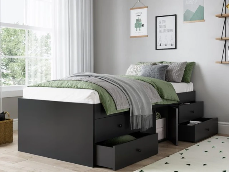 Image of Kidsaw Captains 3ft Single Black Cabin Bed