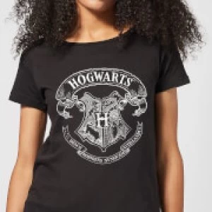 Image of Harry Potter Hogwarts Crest Womens T-Shirt - Black - M