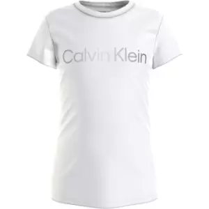 Image of Calvin Klein Silver Logo Slim T-Shirt - White