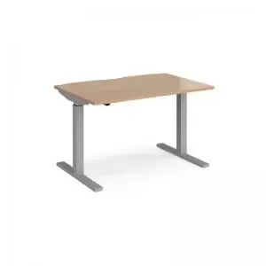 Image of Elev8 Mono straight sit-stand desk 1200mm x 800mm - silver frame and