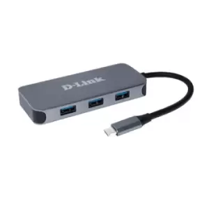 Image of D-Link 6-in-1 USB-C Hub with HDMI/Gigabit Ethernet/Power Delivery DUB-2335