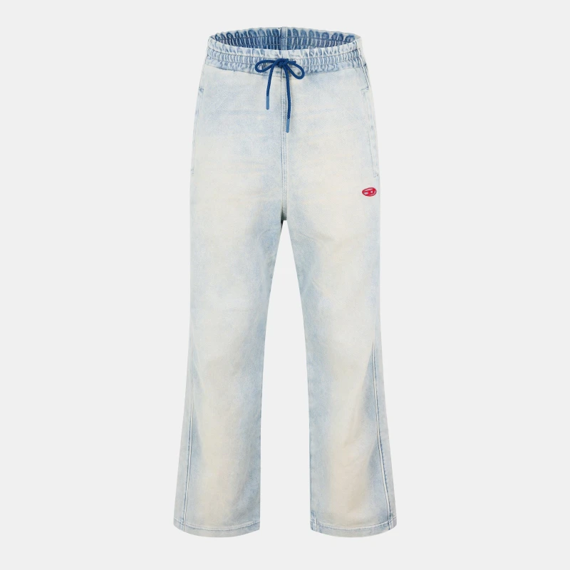 Image of Diesel Unisex Adults Wide Leg Jeans Blue Denim unisex XS