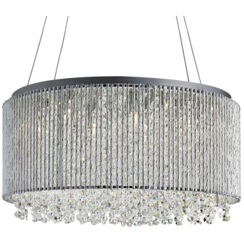 Image of Searchlight Beatty - 8 Light Ceiling Pendant Chrome with Crystals, G9