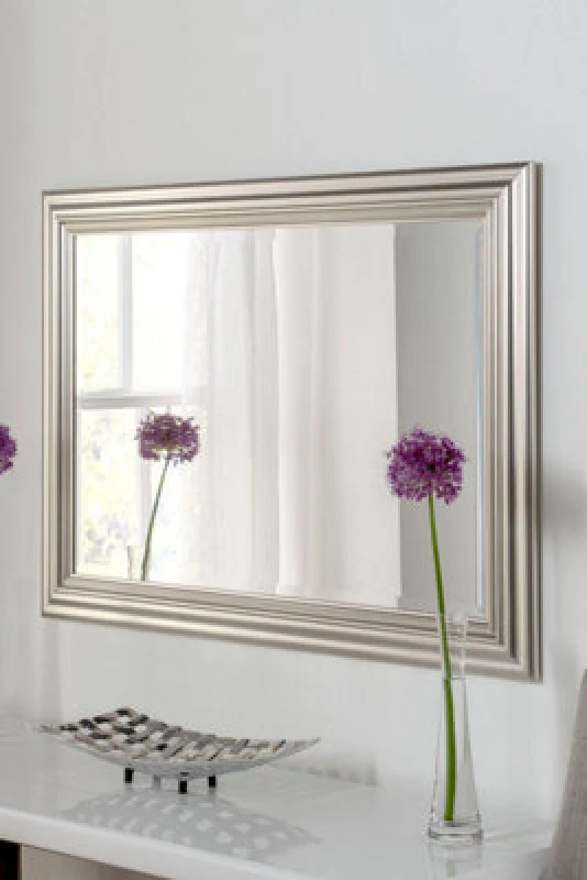 Image of Yearn Mirrors Yearn Mirrors Silvery Champagne Rectangular Mirror 128.5x105.5cm Silver One Size Unisex 0716053065971